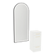 Rococo Mobile Styling Station with Tilt-out Appliance Holder and Black Full-Length Arch Paloma Mirror - Kaemark