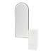 Rococo Mobile Styling Station with Tilt-out Appliance Holder and Black Full-Length Arch Paloma Mirror - Kaemark