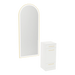 Rococo Mobile Styling Station with Tilt-out Appliance Holder and Gold Full-Length Arch Paloma Mirror - Kaemark