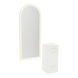 Rococo Mobile Styling Station with Tilt-out Appliance Holder and Gold Full-Length Arch Paloma Mirror - Kaemark