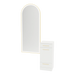 Rococo Mobile Styling Station with Tilt-out Appliance Holder and Gold Full-Length Arch Paloma Mirror - Kaemark