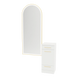 Rococo Mobile Styling Station with Tilt-out Appliance Holder and Gold Full-Length Arch Paloma Mirror - Kaemark