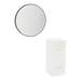 Rococo Mobile Styling Station with Tilt-out Appliance Holder and Black Round Westin Mirror - Kaemark