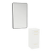 Rococo Mobile Styling Station with Tilt-out Appliance Holder and Black Rectangle Westin Mirror - Kaemark
