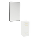 Rococo Mobile Styling Station with Tilt-out Appliance Holder and Black Rectangle Westin Mirror - Kaemark