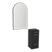 Rococo Mobile Styling Station with Tilt-out Appliance Holder and Black Arch Paloma Mirror - Kaemark