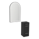 Rococo Mobile Styling Station with Tilt-out Appliance Holder and Black Arch Paloma Mirror - Kaemark