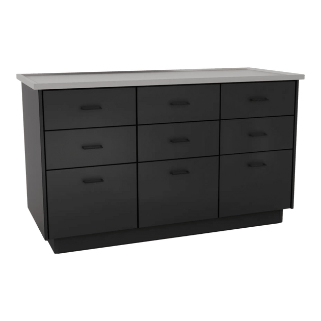 SterilSteel 60" 9 Drawers Veterinary Practice Island Dry Table - Kaemark