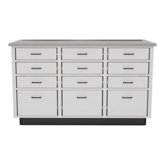 SterilSteel+Pass 60" Island Dry Table with Pass-through Drawers - Kaemark