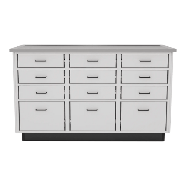 SterilSteel+Pass 60" Island Dry Table with Pass-through Drawers - Kaemark