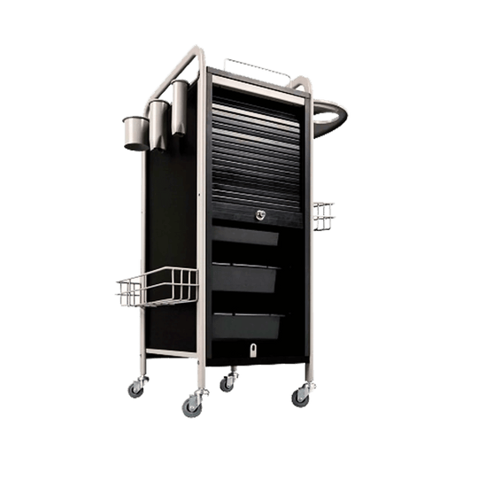Stella Black Salon Trolley with Grey Metal - Kaemark