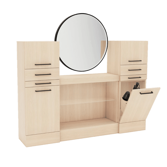 Westin Magnifico Wall-Mount Single Styling Station with Westin Round Mirror - Kaemark