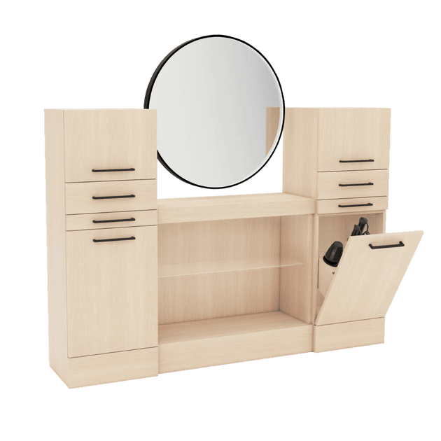 Westin Magnifico Wall-Mount Single Styling Station with Westin Round Mirror - Kaemark