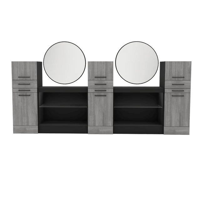 Westin Magnifico Wall-Mount Double Styling Station with Westin Round Mirror - Kaemark