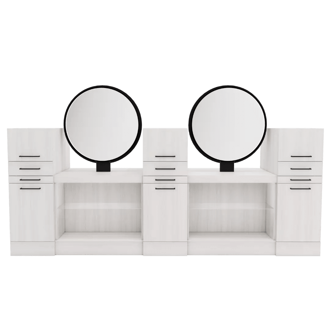 Westin Magnifico Back-to-Back Four Operator Styling Station with Westin Round Mirror - Kaemark