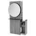 Westin Single Operator Styling Station with Westin Round Mirror and Solid Surface Shelf - Kaemark