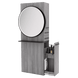 Westin Single Operator Styling Station with Westin Round Mirror and Solid Surface Shelf - Kaemark