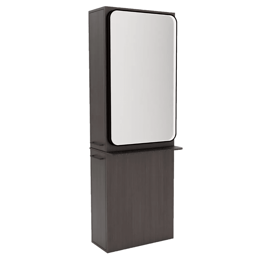 Westin Single Operator Styling Station with Westin Rectangle Mirror and Solid Surface Shelf - Kaemark