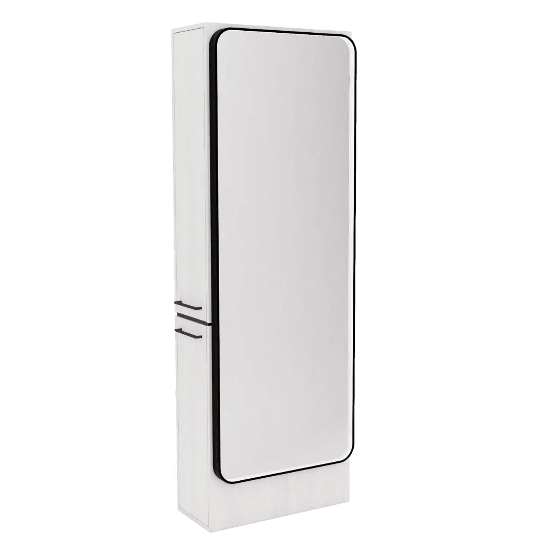 Westin Single Operator Styling Station with Westin Full-Length Mirror and Solid Surface Shelf - Kaemark