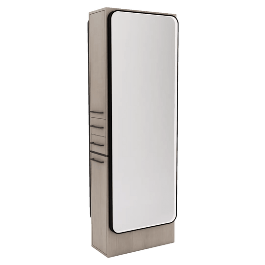 Westin Double Operator Styling Station with Westin Full-Length Mirror and Solid Surface Shelf - Kaemark