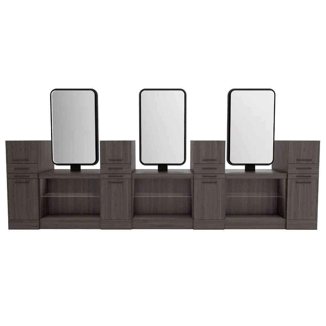 Westin Magnifico Back-to-Back Six Operator Styling Station with Westin Rectangle Mirror - Kaemark