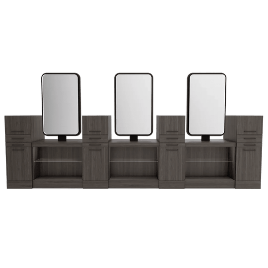 Westin Magnifico Back-to-Back Six Operator Styling Station with Westin Rectangle Mirror - Kaemark
