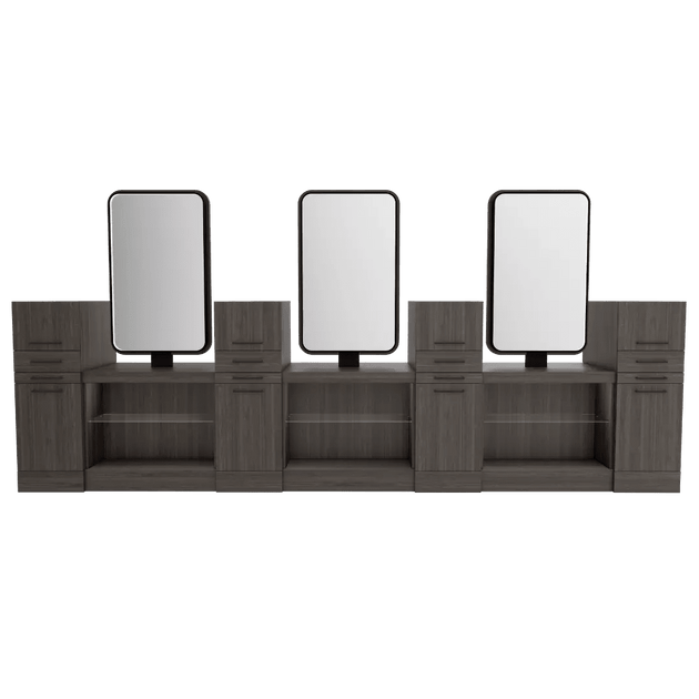 Westin Magnifico Back-to-Back Six Operator Styling Station with Westin Rectangle Mirror - Kaemark