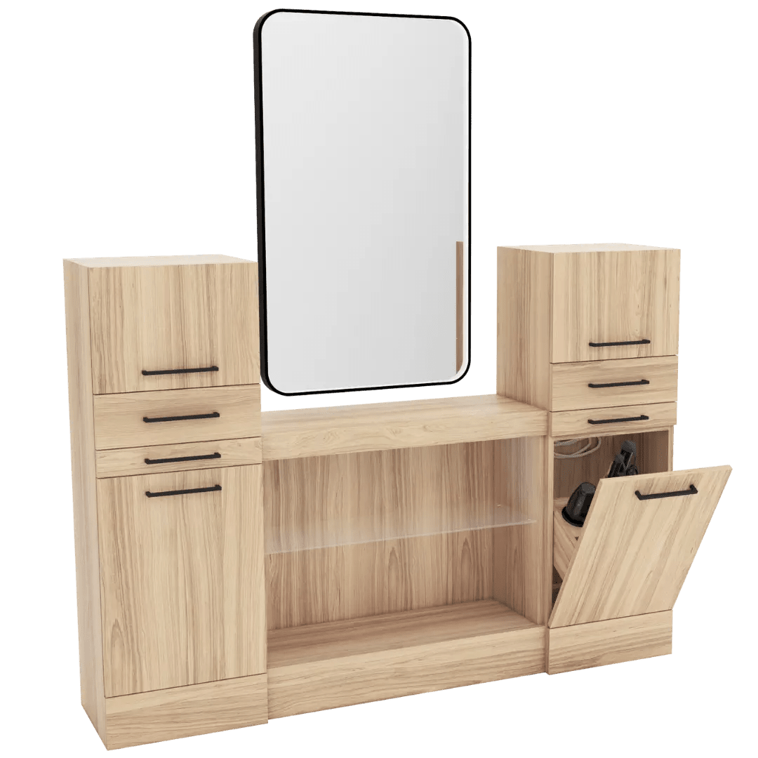 Westin Magnifico Wall-Mount Single Operator Styling Station with Westin Rectangle Mirror - Kaemark