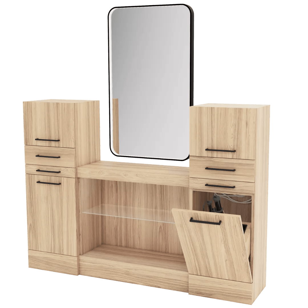 Westin Magnifico Wall-Mount Single Operator Styling Station with Westin Rectangle Mirror - Kaemark