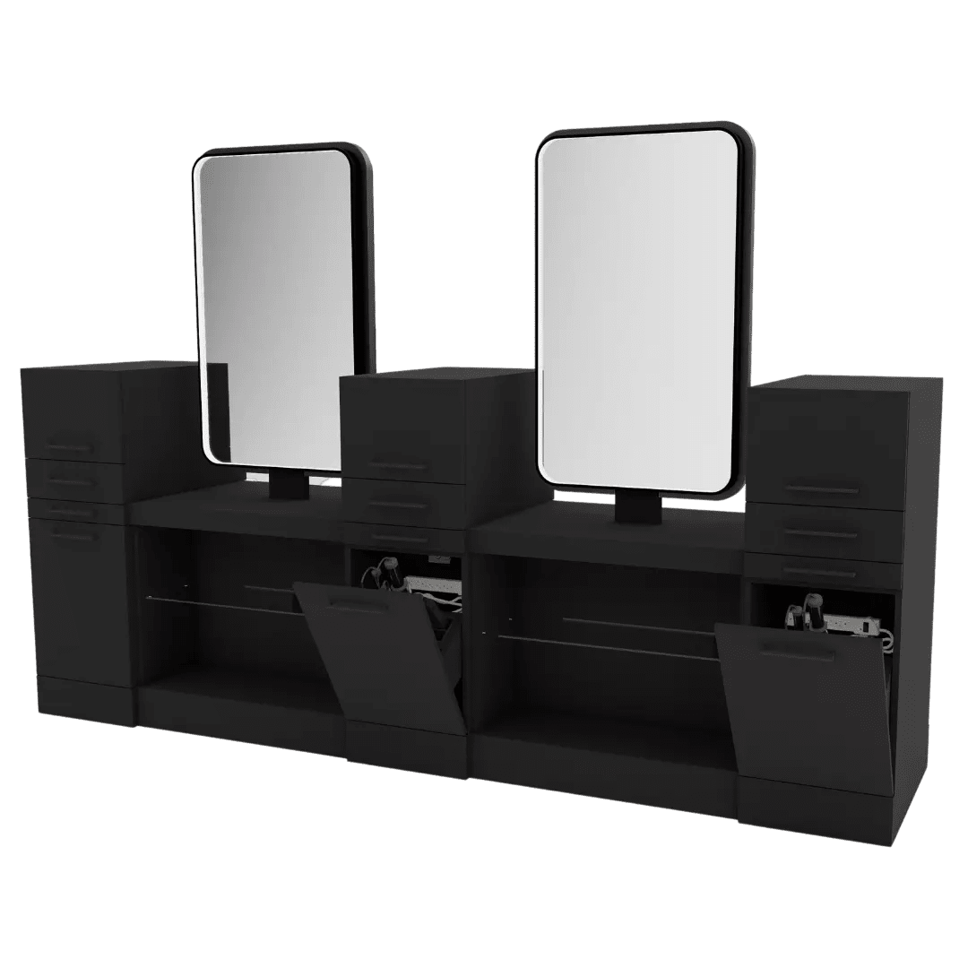 Westin Magnifico Back-to-Back Four Operator Styling Station with Westin Rectangle Mirror - Kaemark