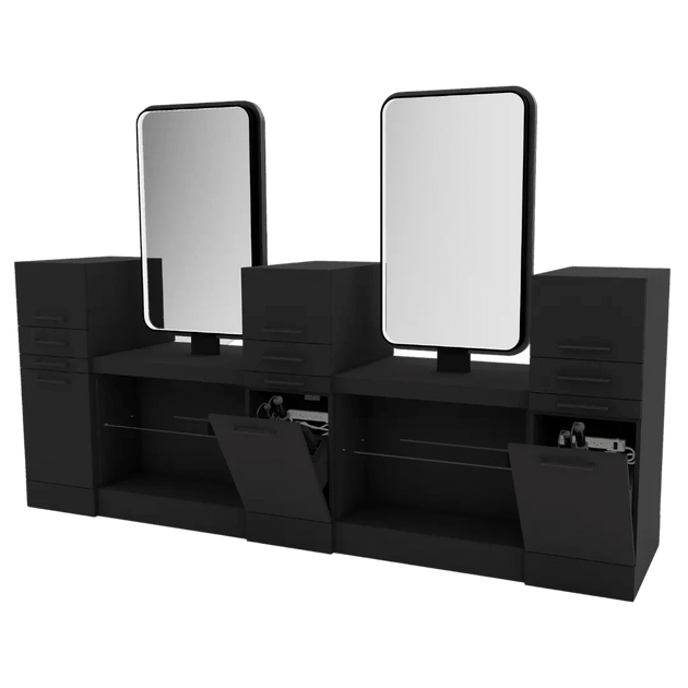 Westin Magnifico Back-to-Back Four Operator Styling Station with Westin Rectangle Mirror - Kaemark