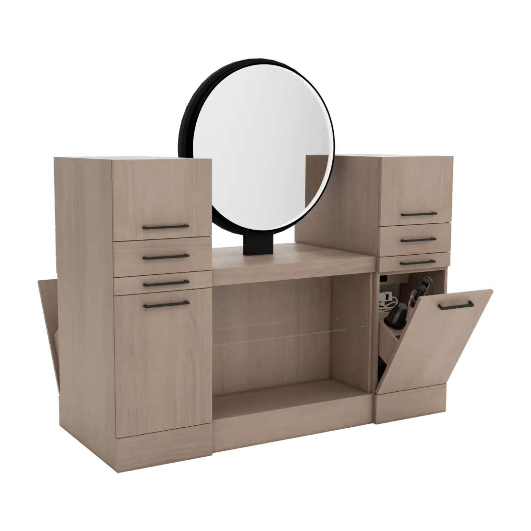 Westin Magnifico Back-to-Back Two Operator Styling Station with Westin Round Mirror - Kaemark