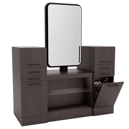 Westin Magnifico Back-to-Back Two Operator Styling Station with Westin Rectangle Mirror - Kaemark
