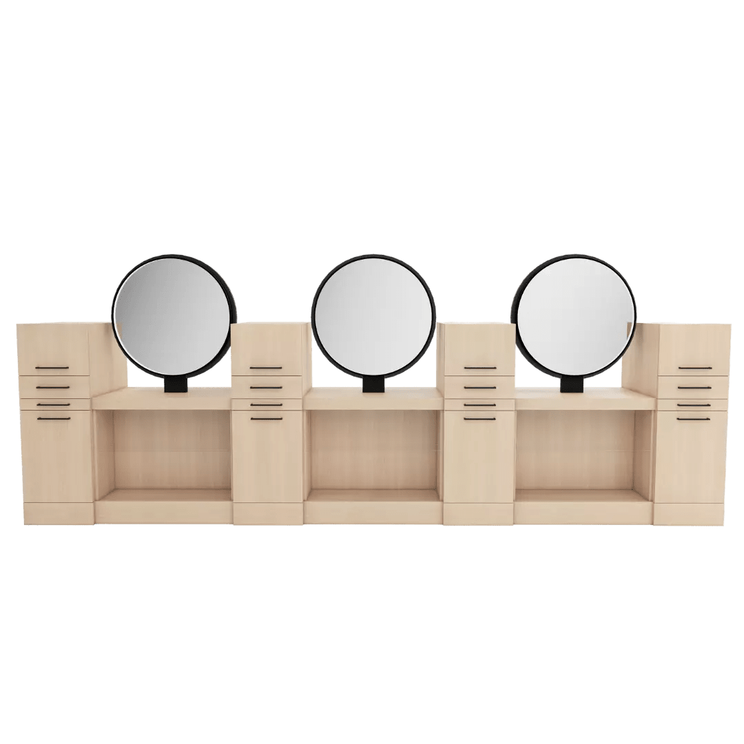 Westin Magnifico Back-to-Back Six Operator Styling Station with Westin Round Mirror - Kaemark