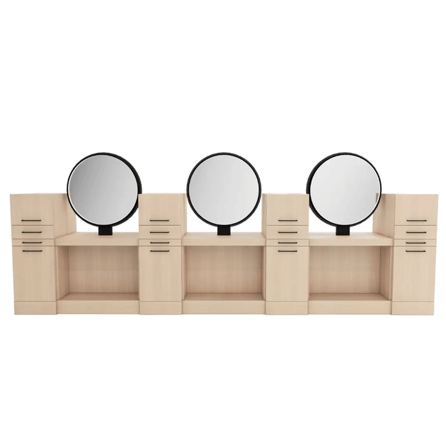 Westin Magnifico Back-to-Back Six Operator Styling Station with Westin Round Mirror - Kaemark