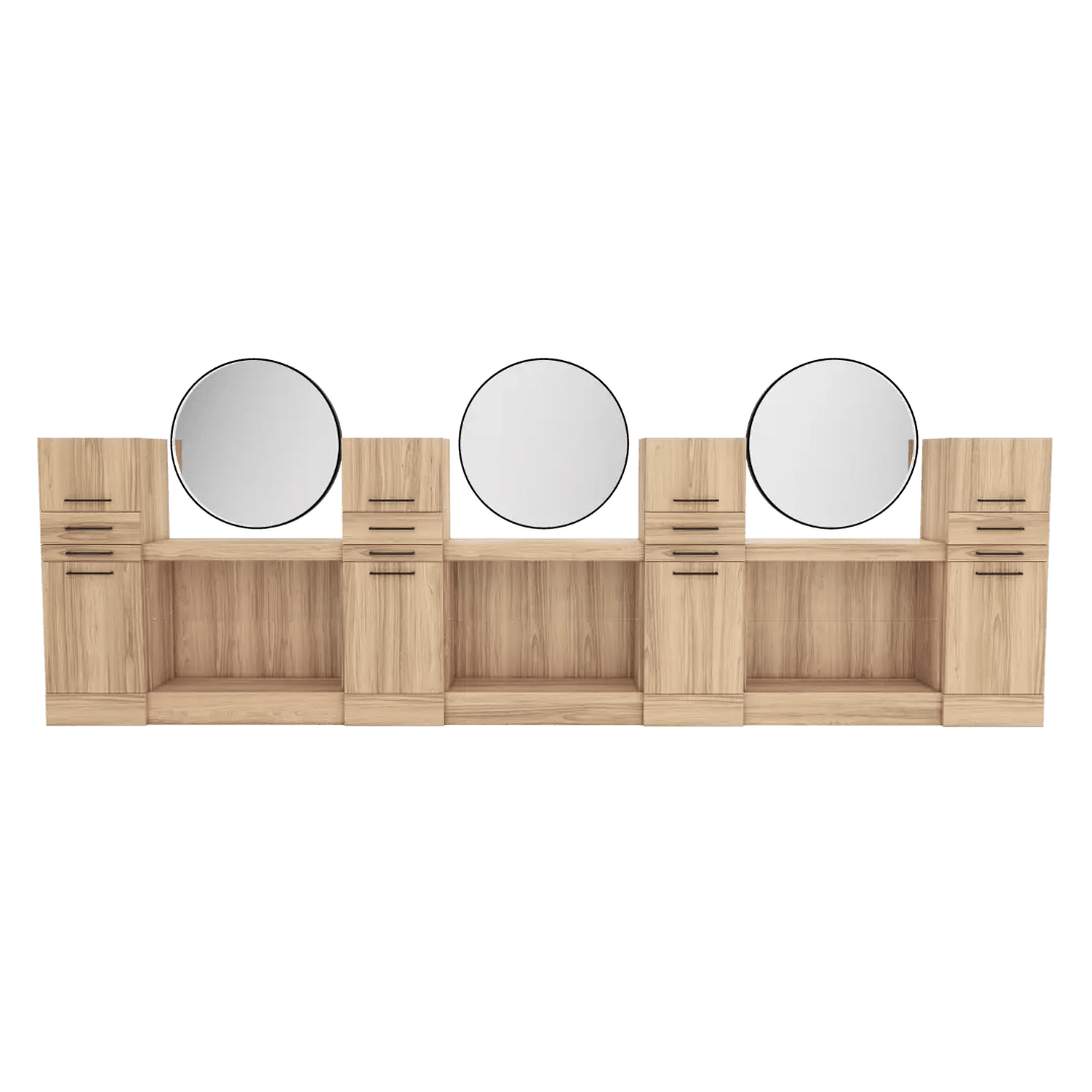 Westin Magnifico Wall-Mount Triple Styling Station with Westin Round Mirror - Kaemark