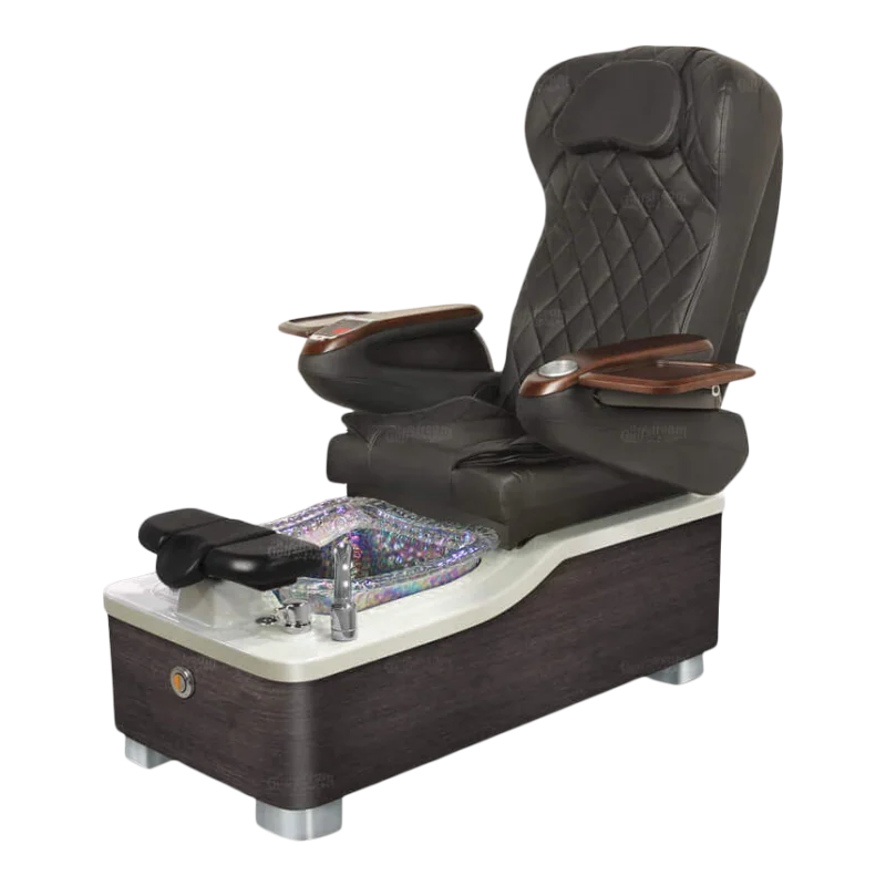 Kaemark A Chi Spa 2 Pedicure Chair by Gulfstream Inc. with a black leather seat.