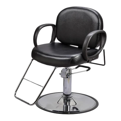 Kaemark A black Diane All-Purpose Chair with a chrome base.