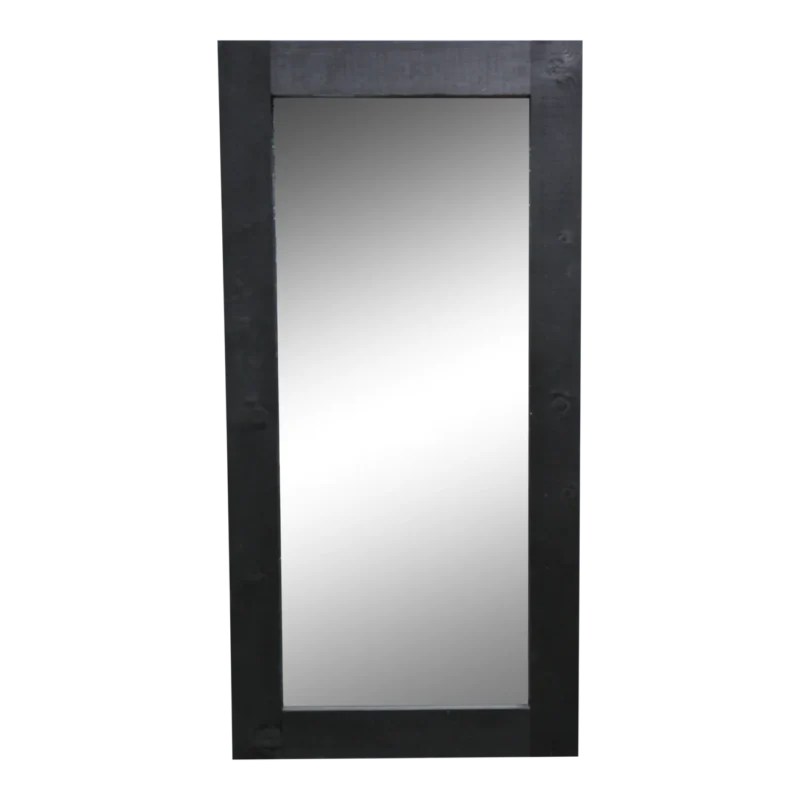 Kaemark A Deco Solid Wood Frame Mirror on a black background.