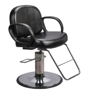 Black Salon store chair with stainless steel base