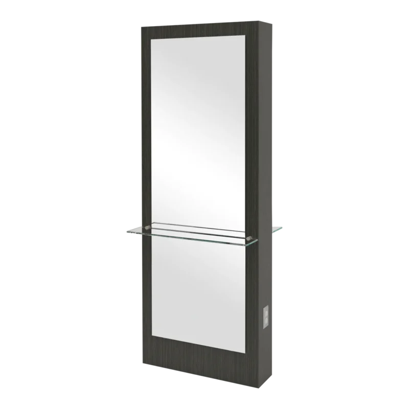 Kaemark An image of a Frost Floor Mounted Back to Back Mirror Column with a mirror attached to it.