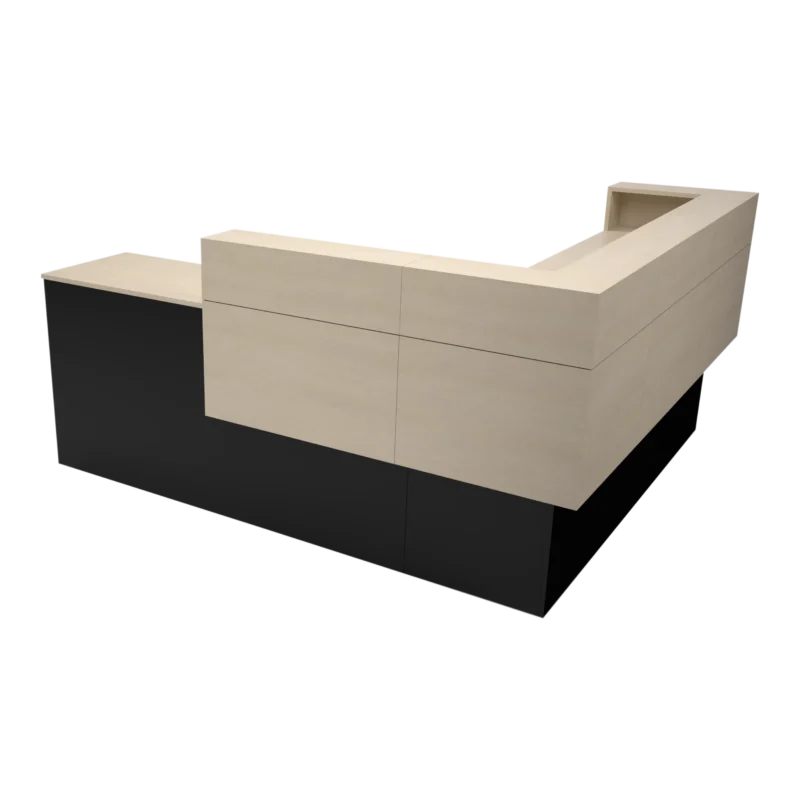 Kaemark A Garbo American-Made Reception Desk - J with a black and white design.