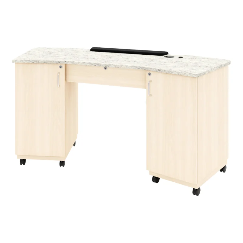 Imperial Nail Table with 2 storage cabinets