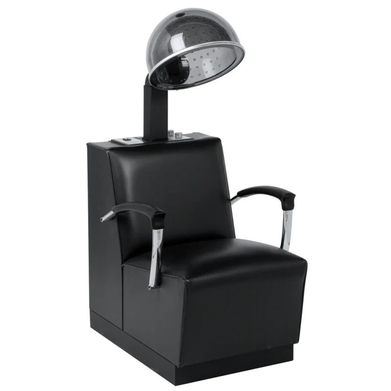 Kaemark A black Janis Dryer Chair with a hair dryer on it.