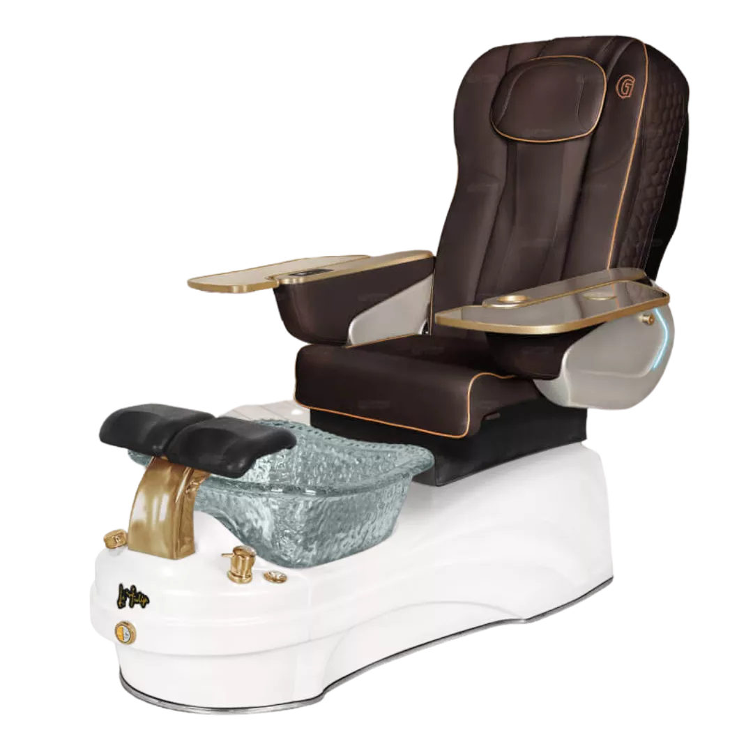 La Tulip 3 - Chocolatewith Clear BowlPearl White Base