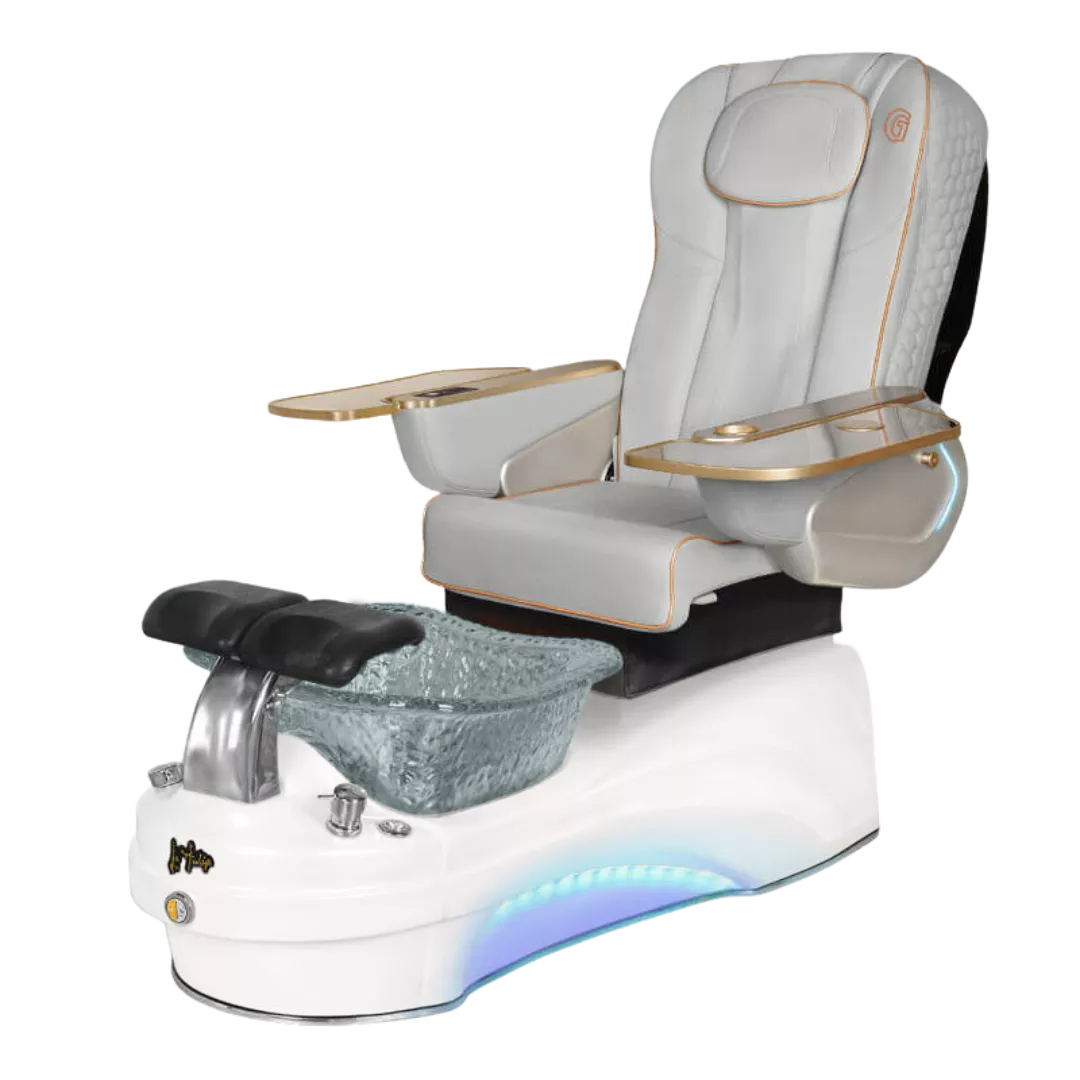 La Tulip 3 - Greywith Clear BowlPearl White Base