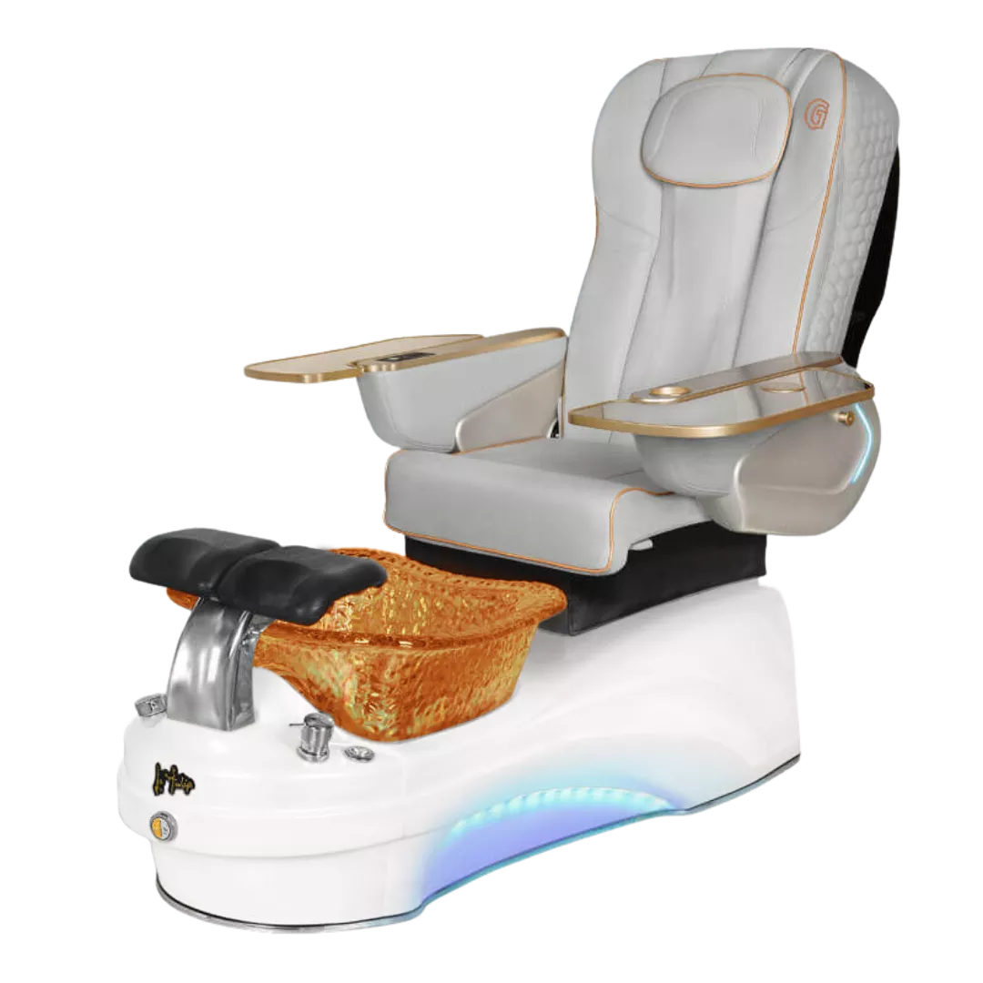 La Tulip 3 - Greywith Gold BowlPearl White Base