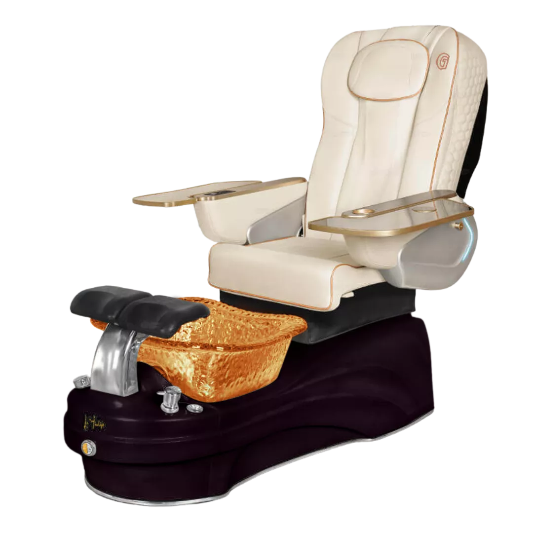 La Tulip 3 - Whitewith Gold BowlBlack Base