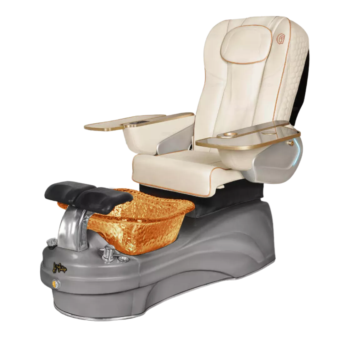 La Tulip 3 - Whitewith Gold BowlGrey Base