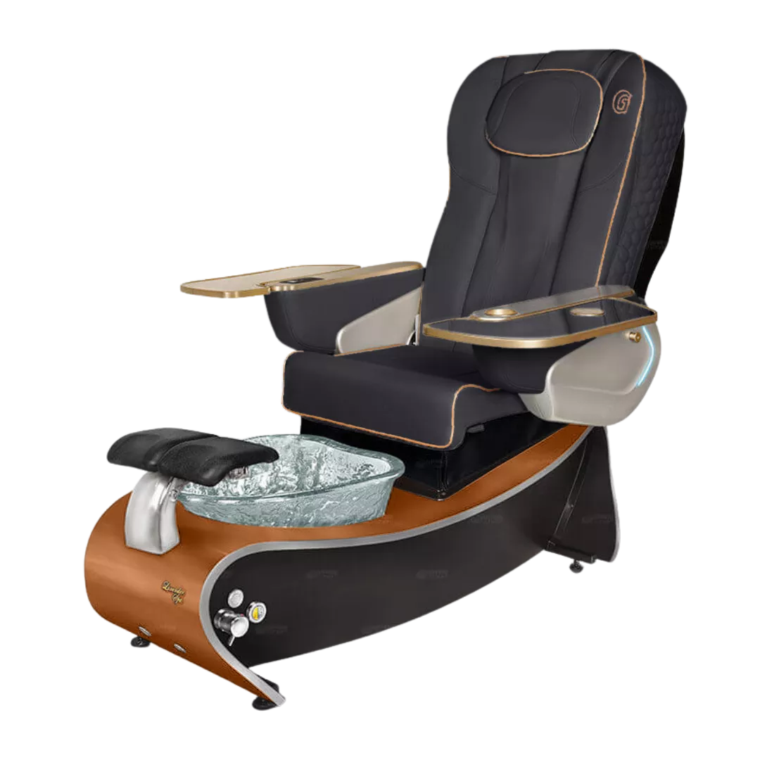 Lavender 3 - Black with Clear BowlCognac Maple Laminate Base